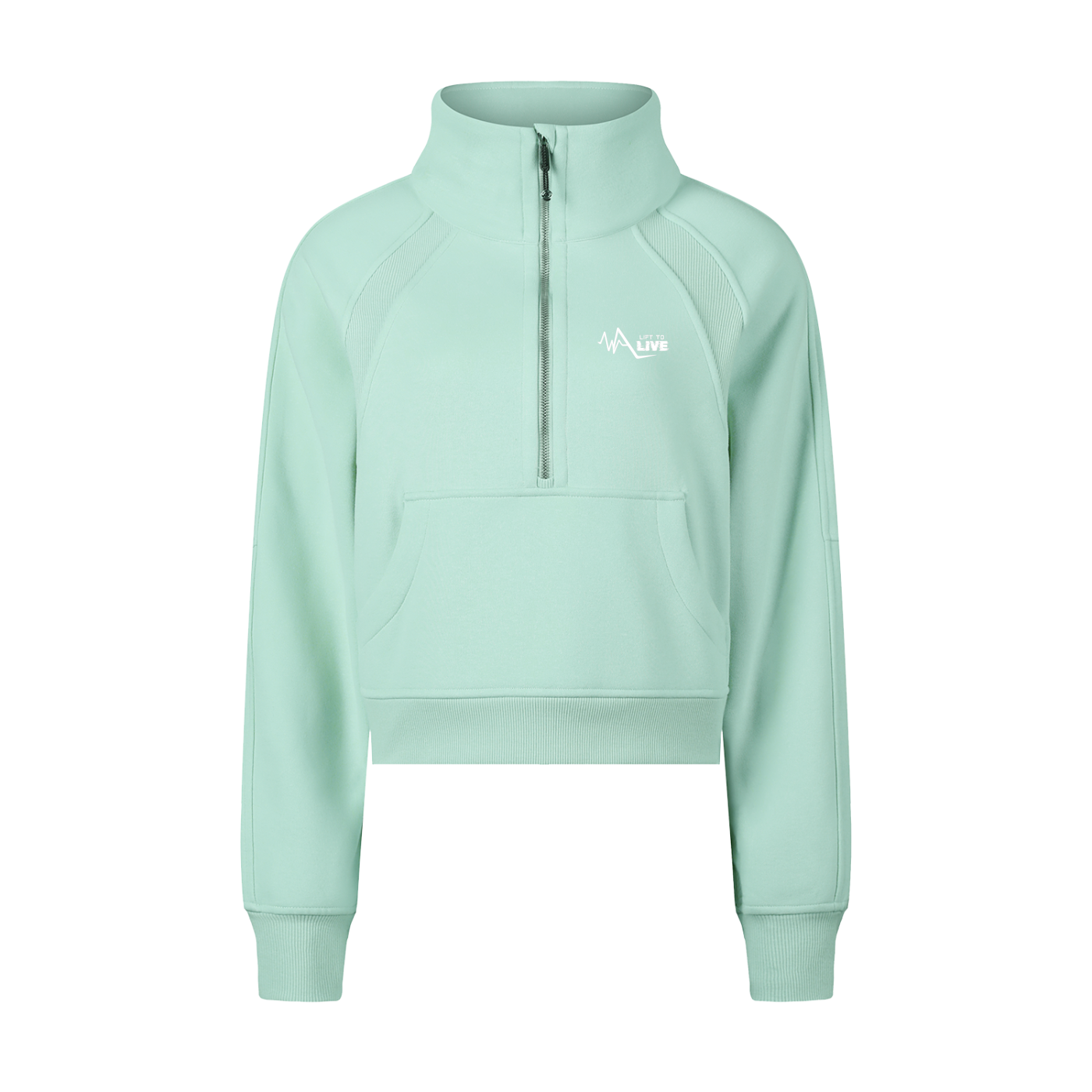 Cropped Half-Zip Sweatshirt